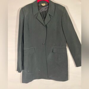 VTG 100%‎ SILK NEIMAN MARCUS BLACK BLAZER WOMEN SZ 12 PREOWNED